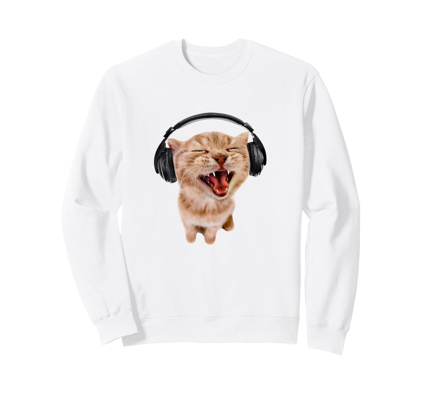Silly Cat with Headphones T-Shirt