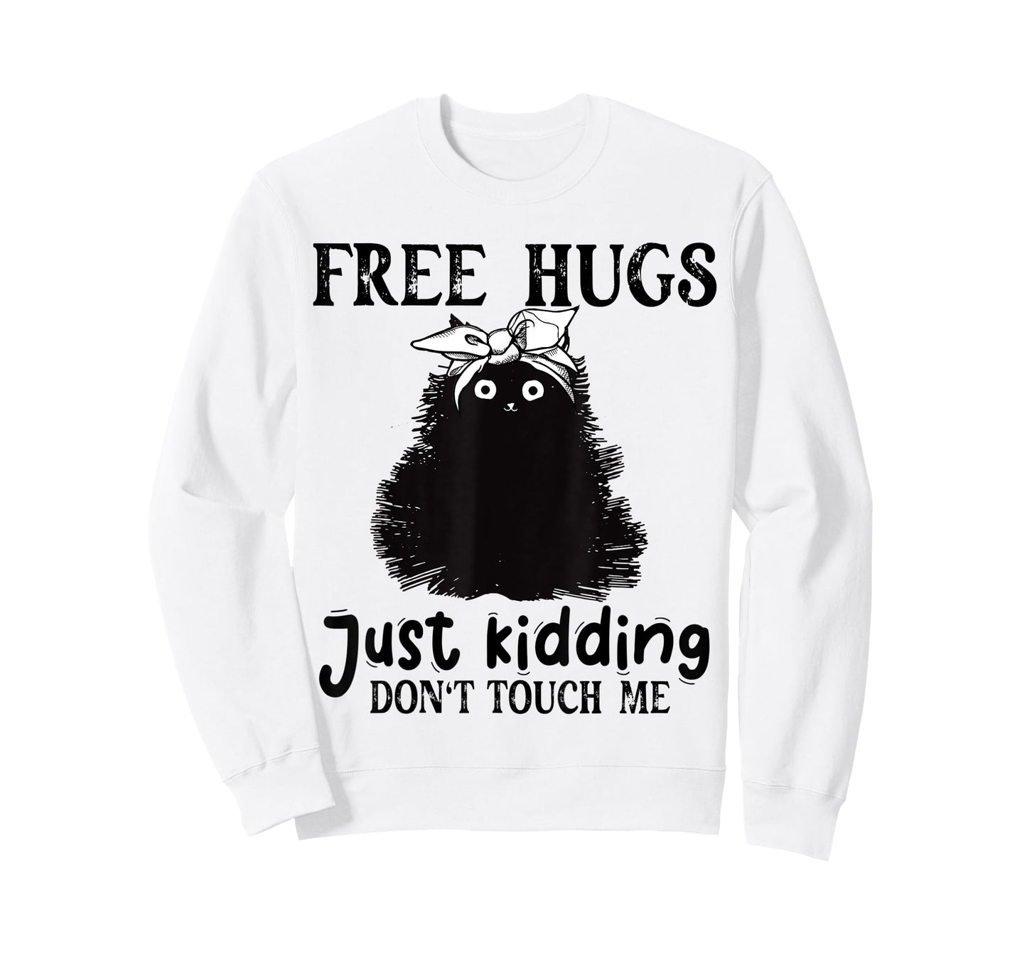 Black Cat Free Hug Just Kidding Don't Touch-Me Costume T-Shirt