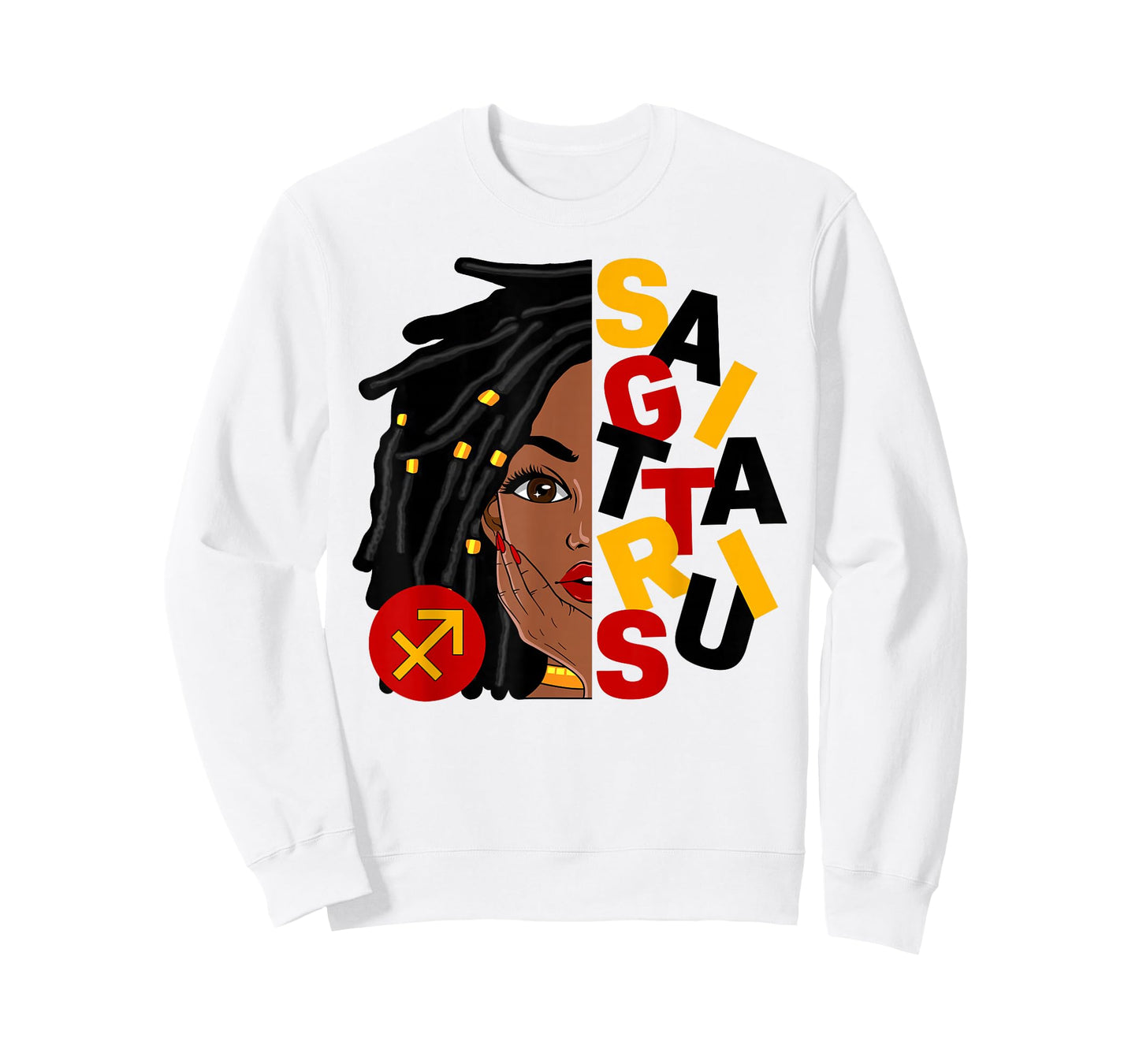 Sagittarius Queen African American Loc'd Woman Girl Zodiac T-Shirt