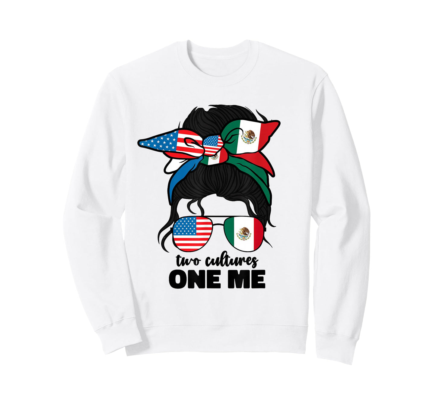 Half Mexican And American Mexico America Usa Flag Girl Women T-Shirt