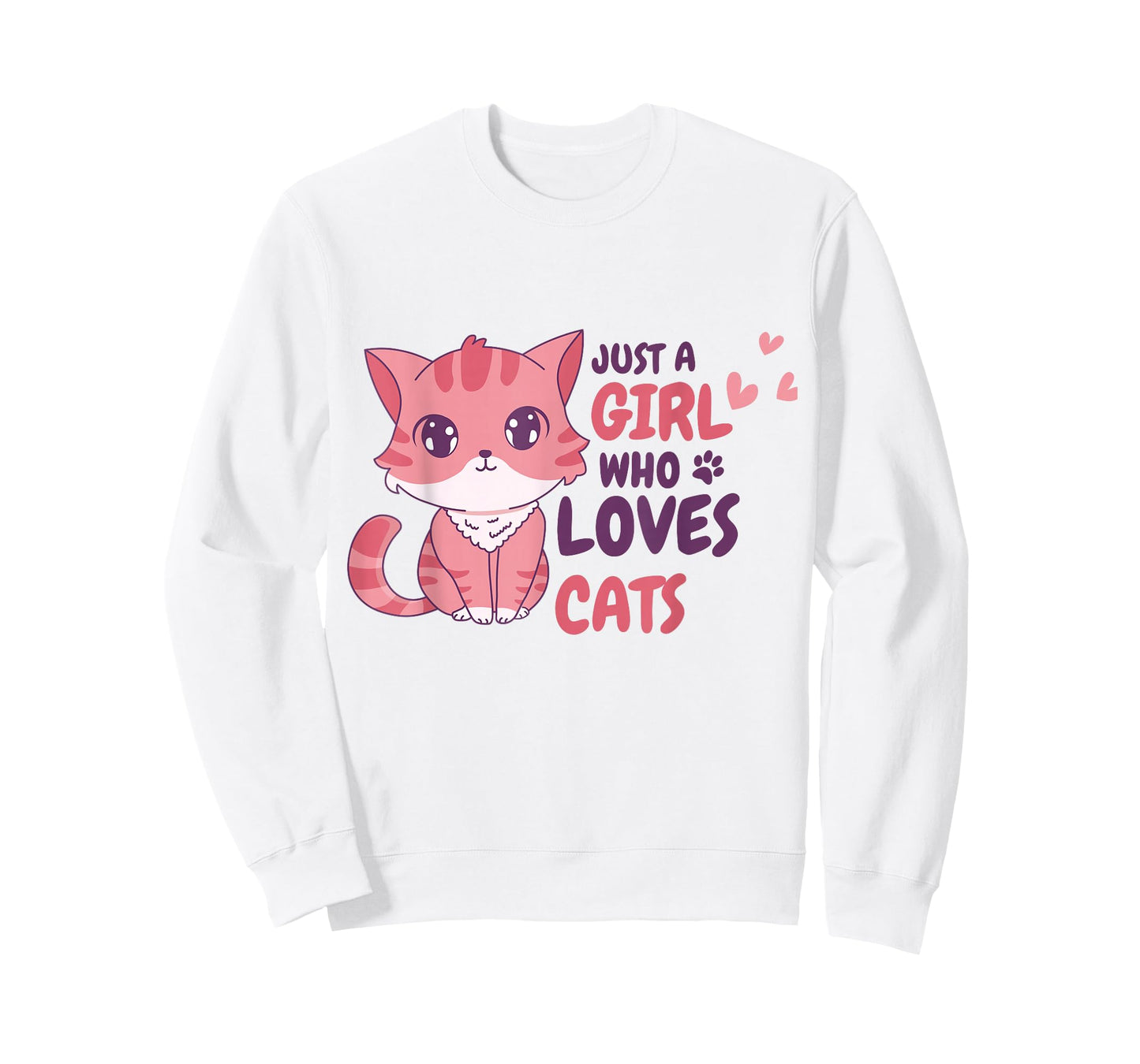 Just A Girl Who Loves Cats Cute Cat Shirt Gifts Kids Girls T-Shirt