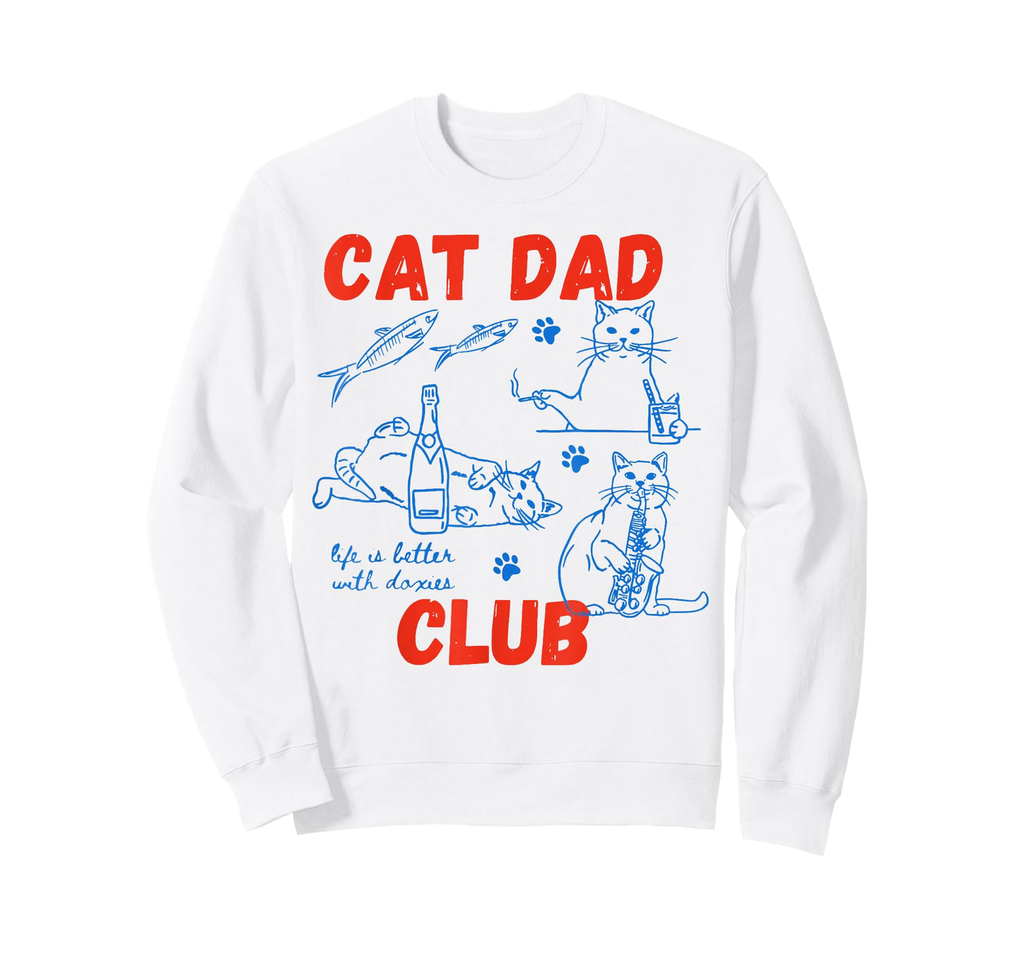 Retro Cat Dad Club Life is Better with Cats Funny Cat Dad T-Shirt