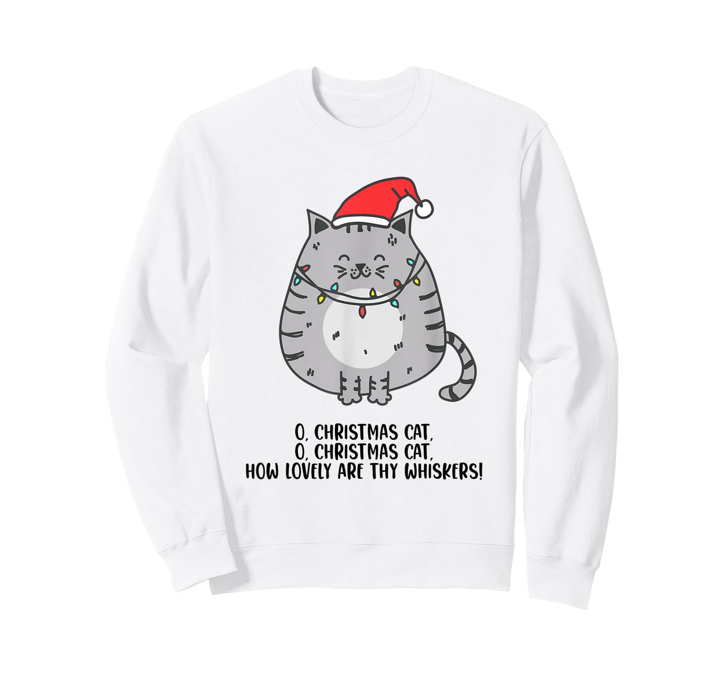 O Christmas Cat Funny Holiday Tree Carol Cat Lovers White T-Shirt