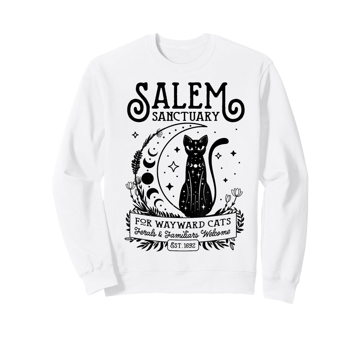Funny Witch Salem Home for Wayward Black Cats 1692 Halloween T-Shirt