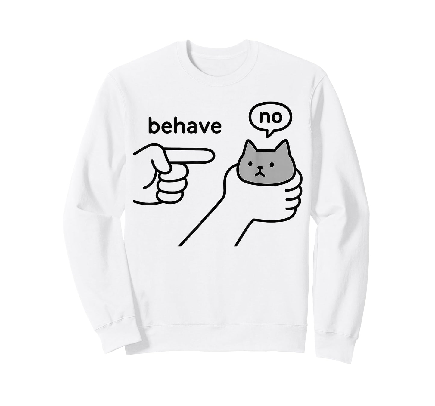 Behave no Funny Cat Meme Cartoon Design T-Shirt