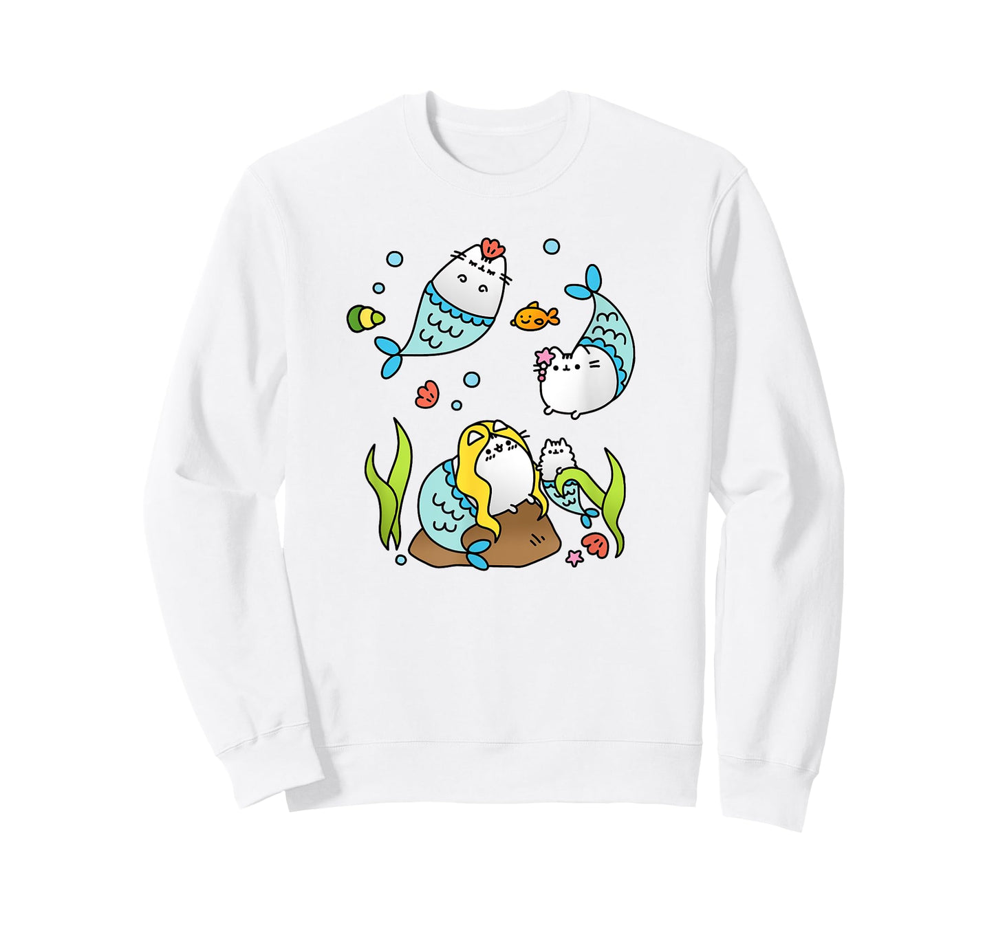 Mermaid Cat Family T-Shirt Cute Purrmaids Men Women Kids T-Shirt