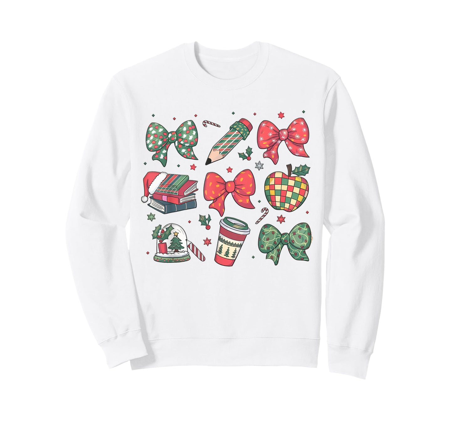 Coquette Bow Teacher Christmas Elementary School Xmas Winter T-Shirt