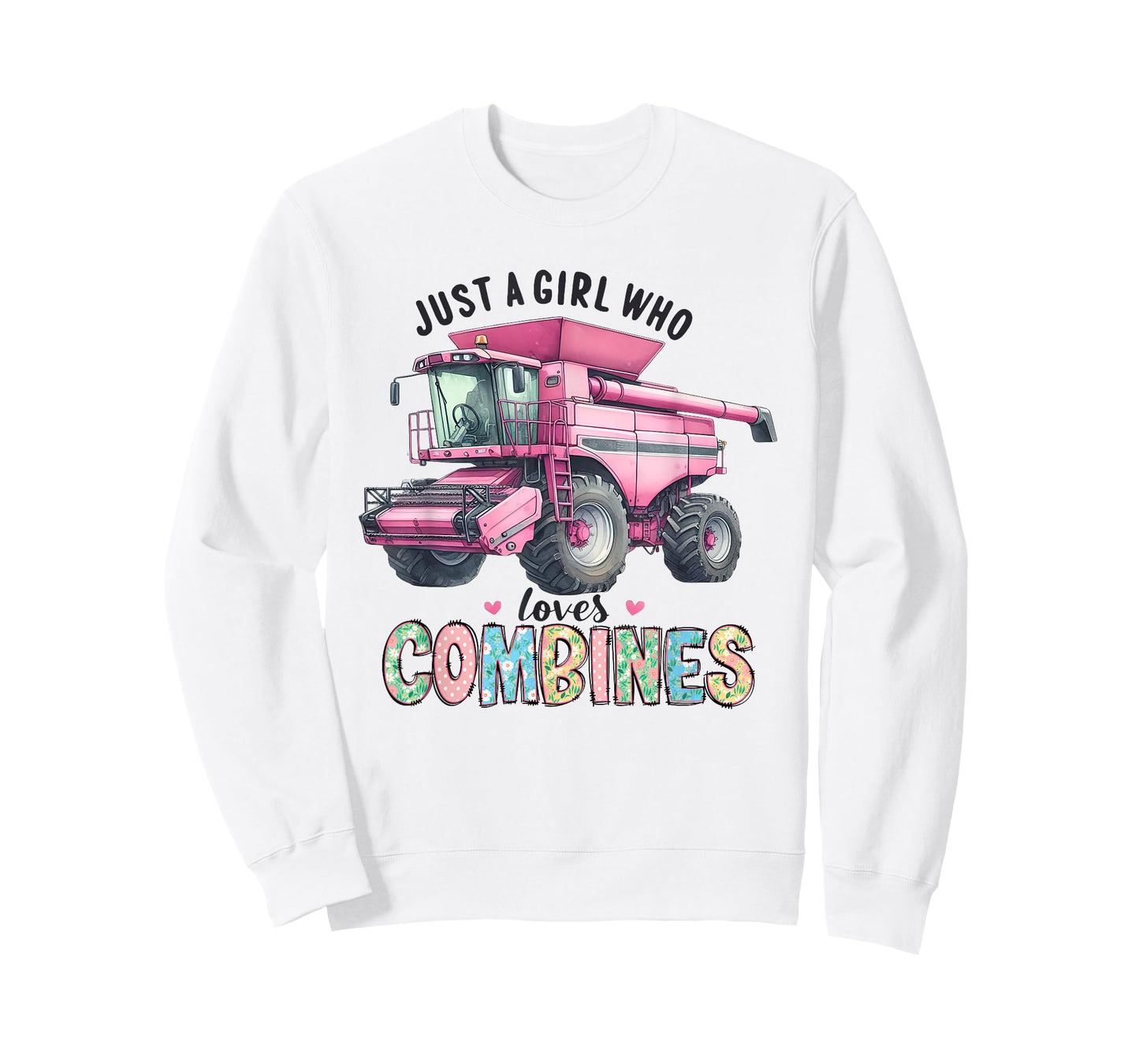 Farm Combine Just a Girl Who Loves Combines Pink Combine T-Shirt
