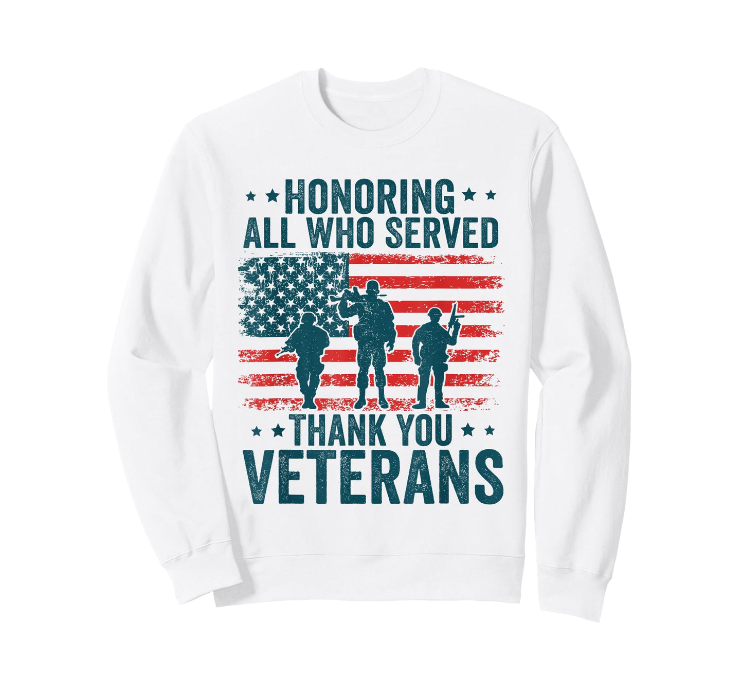 Honoring All Who Served Thank You Veterans Day American Flag T-Shirt