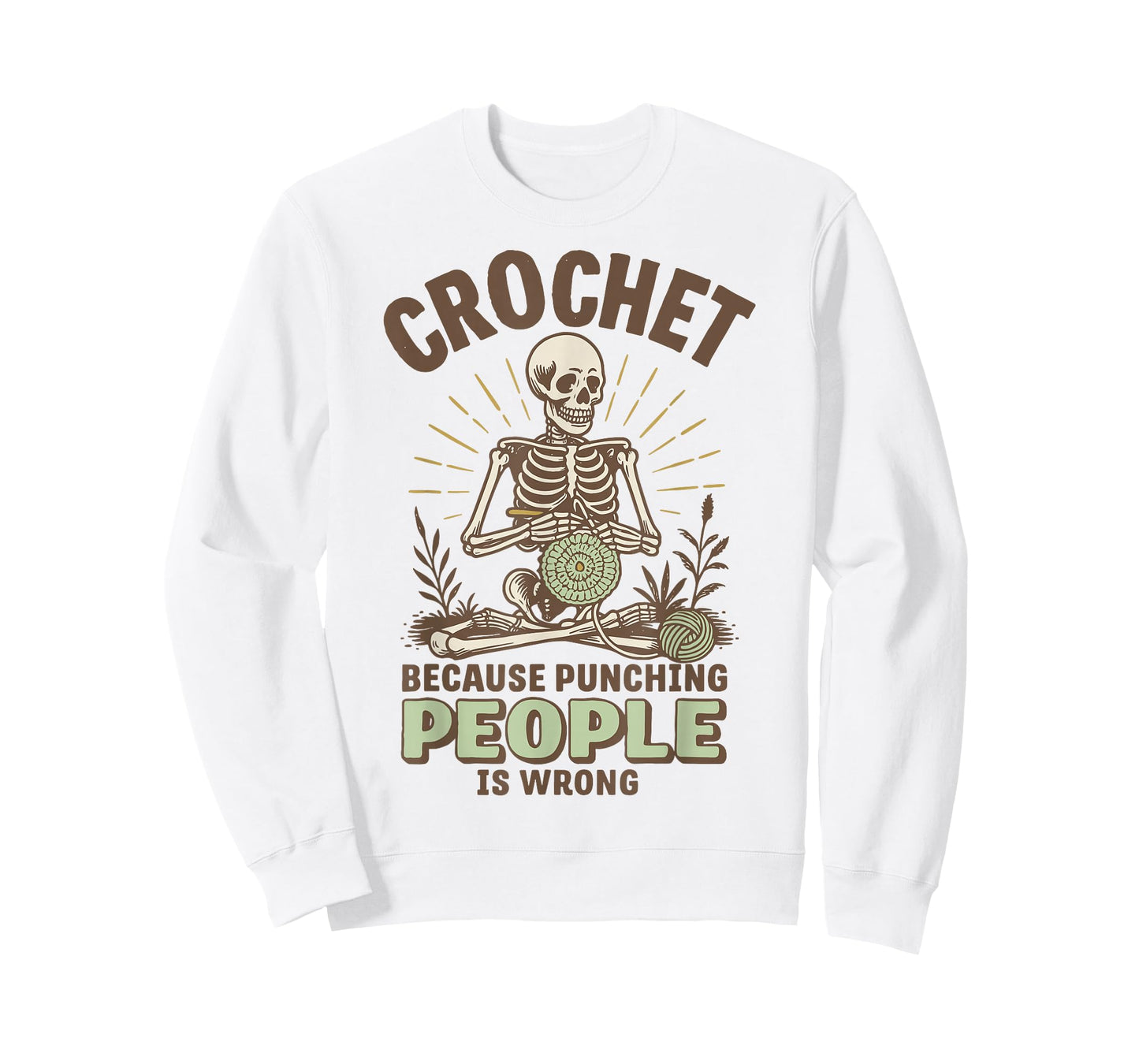 Crochet Because Punching People Is Wrong T-Shirt