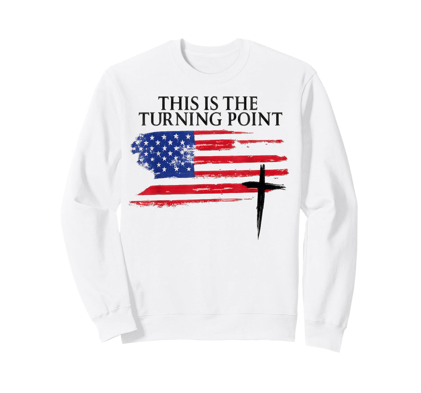 White This is The Turning Point American Flag T-Shirt