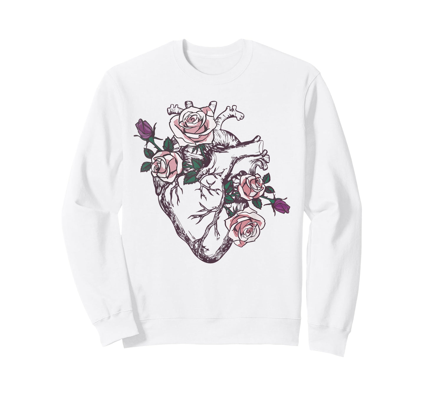 Anatomical Heart Floral Cute Roses Human Anatomy Love Nurse T-Shirt