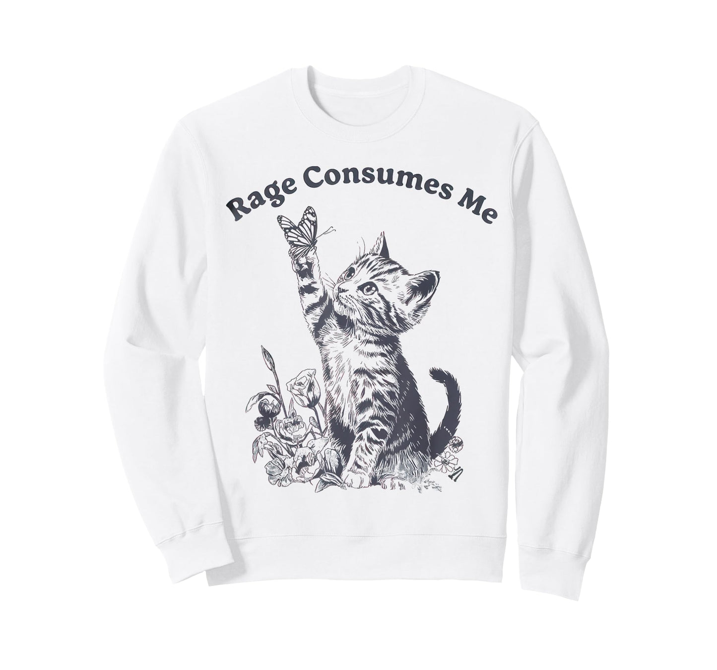 Rage Consumes Me Shirt Cute Cat Meme Kitten Butterfly T-Shirt