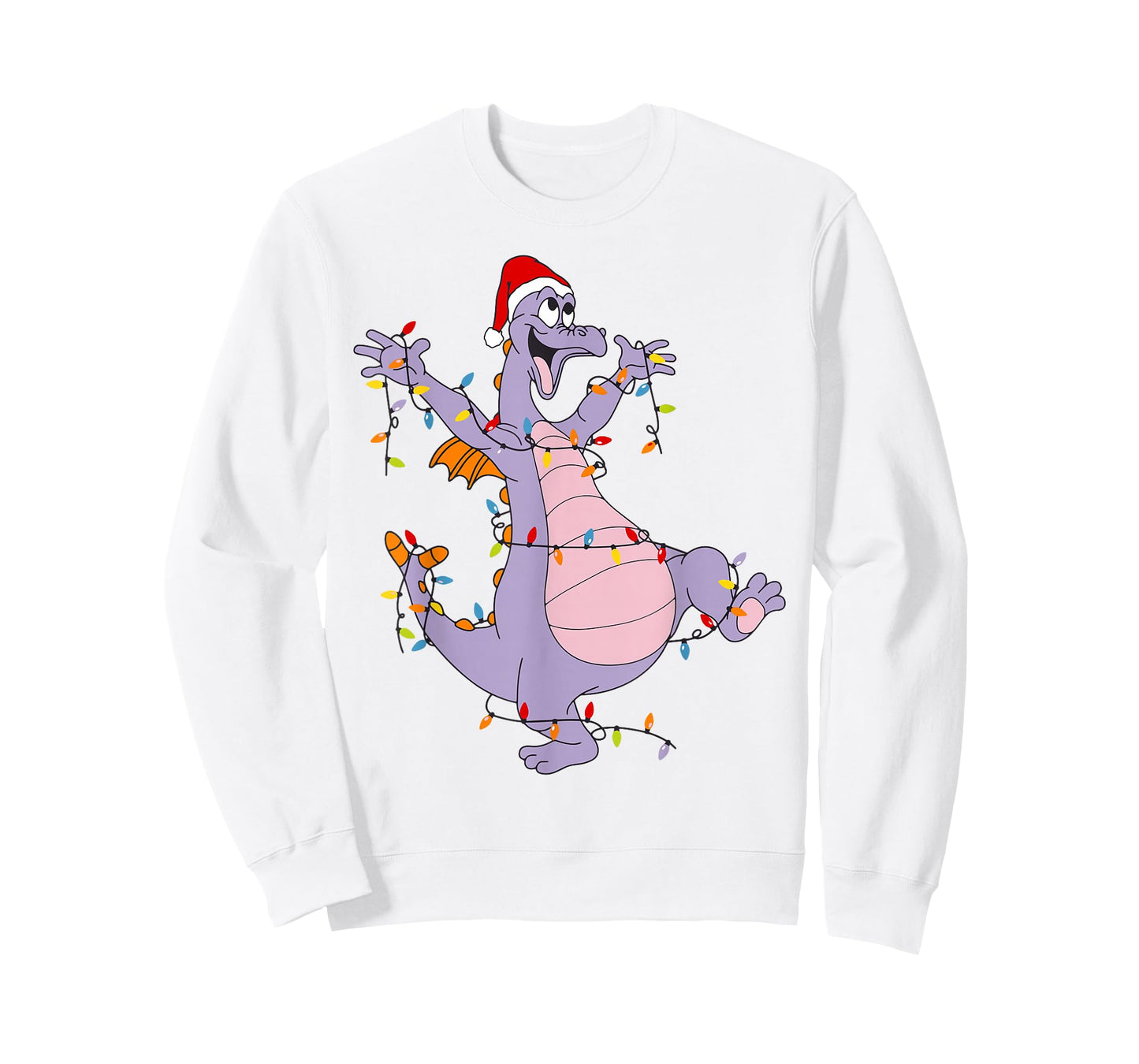 Cute Dragon Christmas Lights Santa Hat Animal Men Women Kids T-Shirt