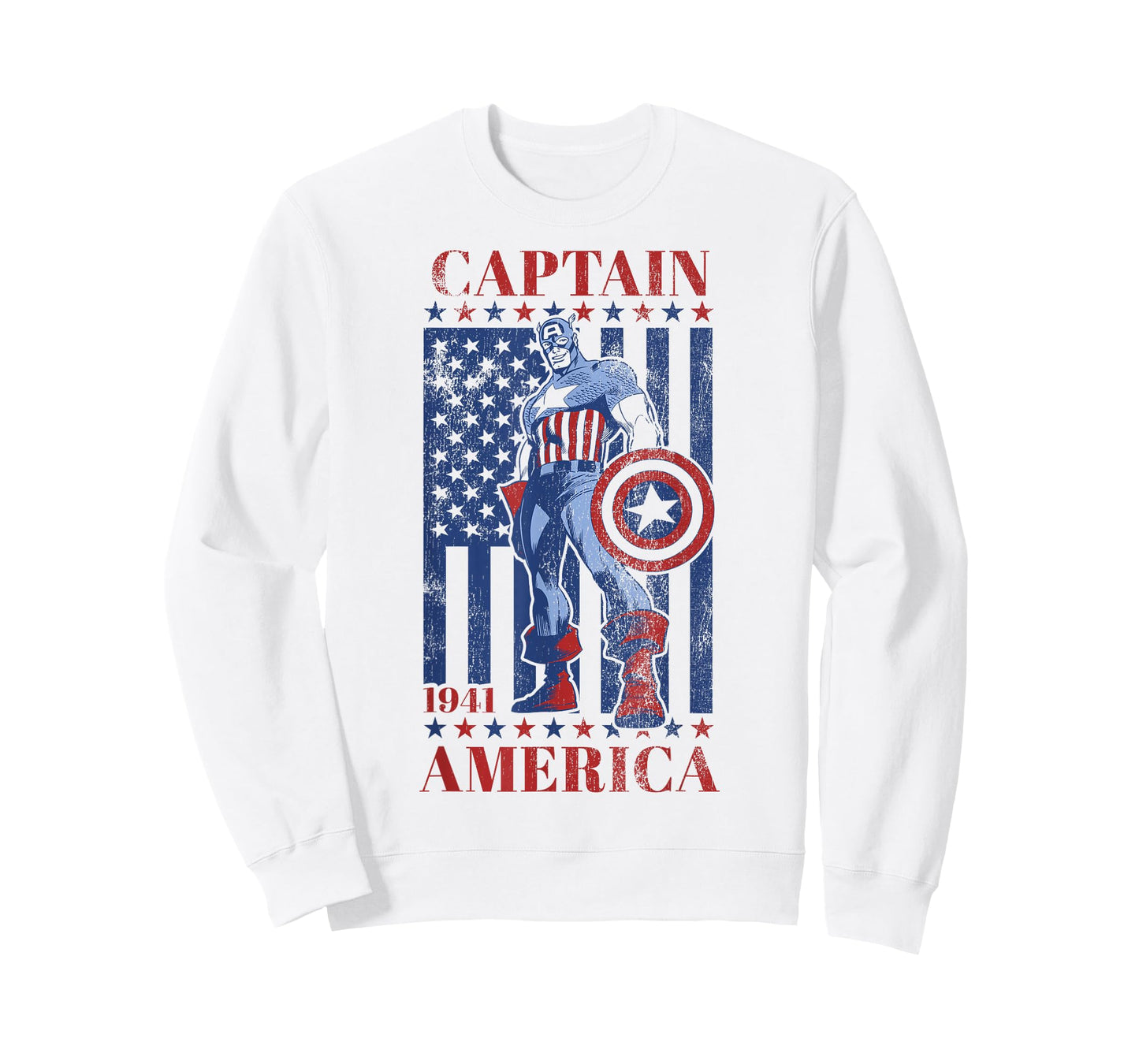 Marvel Captain America Vintage Flag 1941 Graphic T-Shirt T-Shirt