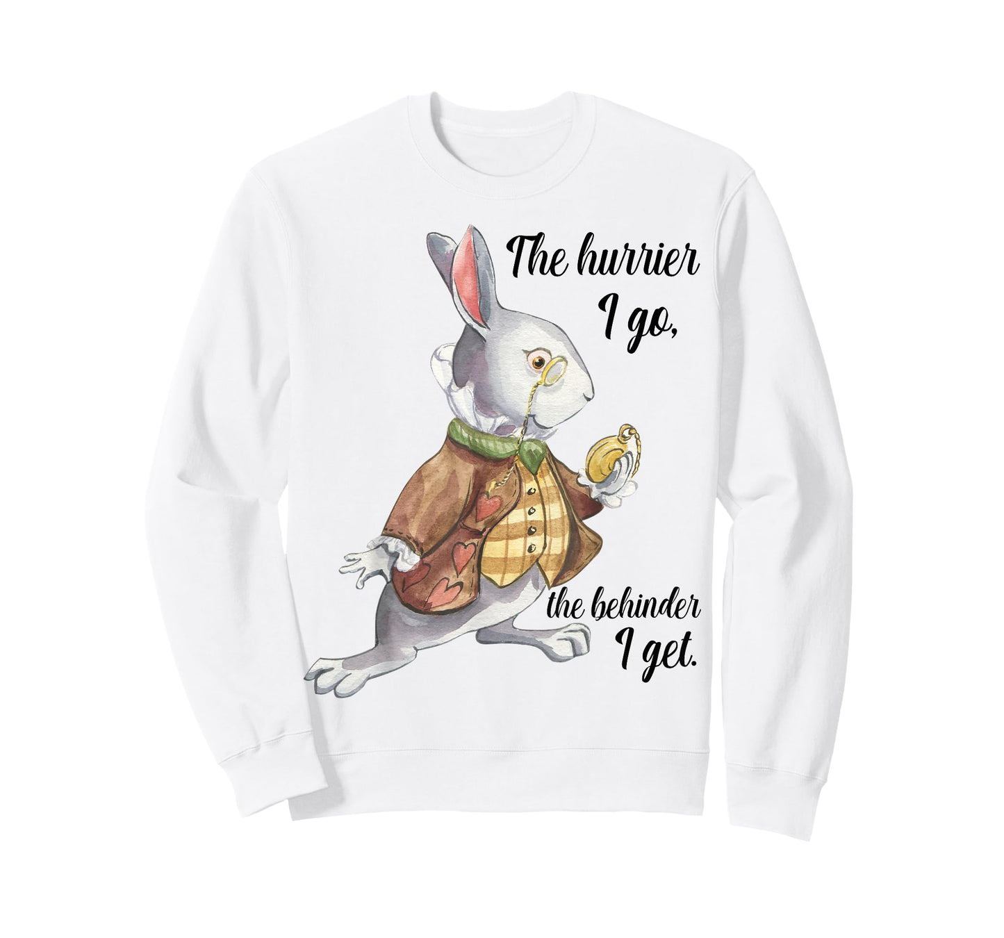 Alice in Wonderland White Rabbit Late The Hurrier I Go T-Shirt