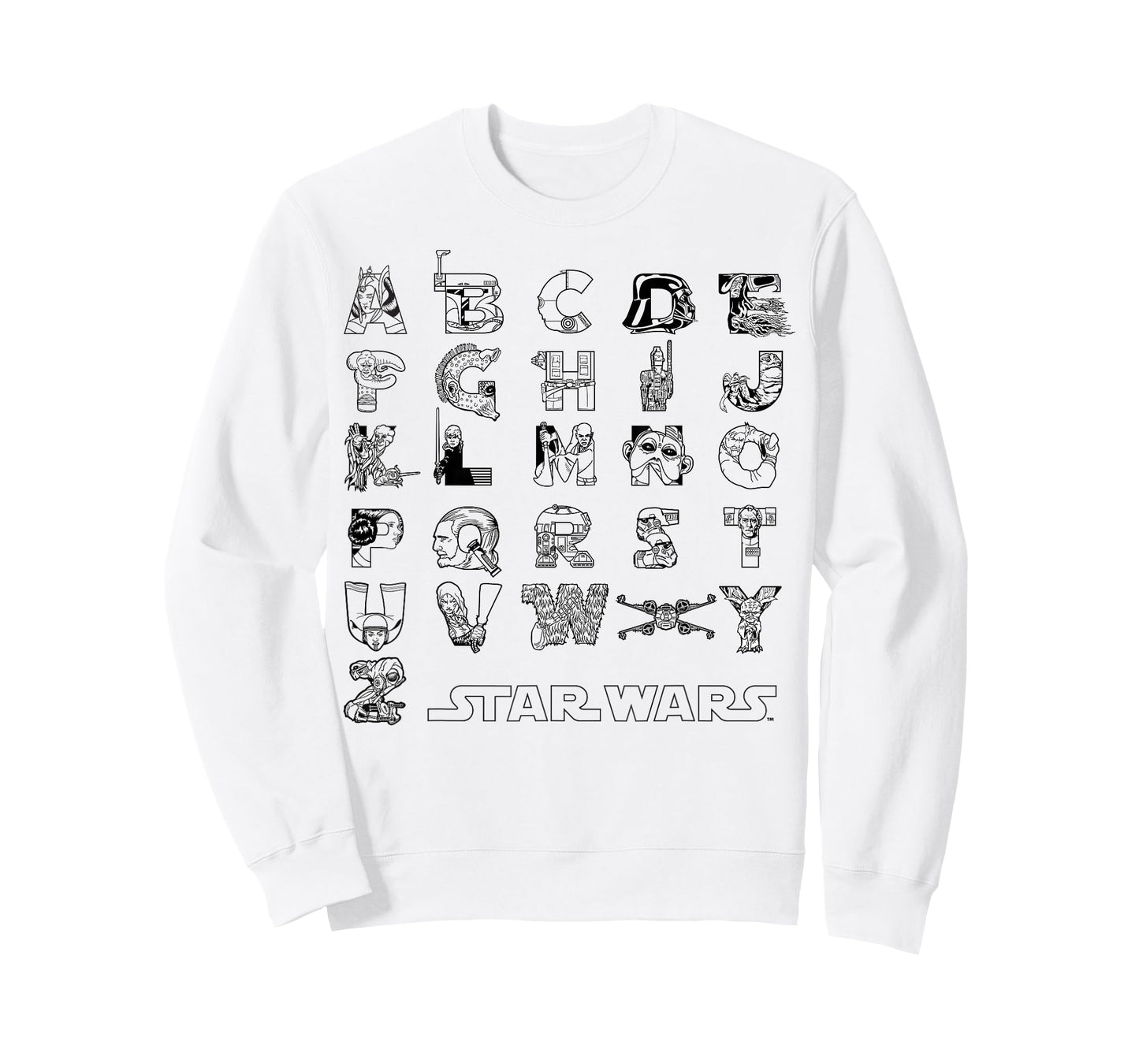 Star Wars In An Alphabet Far, Far Away Characters T-Shirt T-Shirt