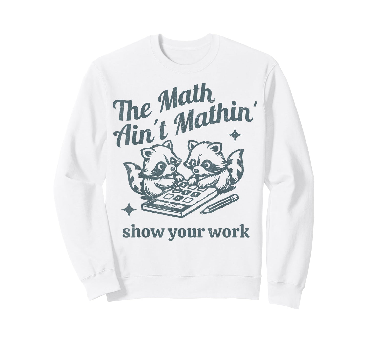 The Math Ain't Mathing Math Teacher Funny Sarcastic Raccoon T-Shirt