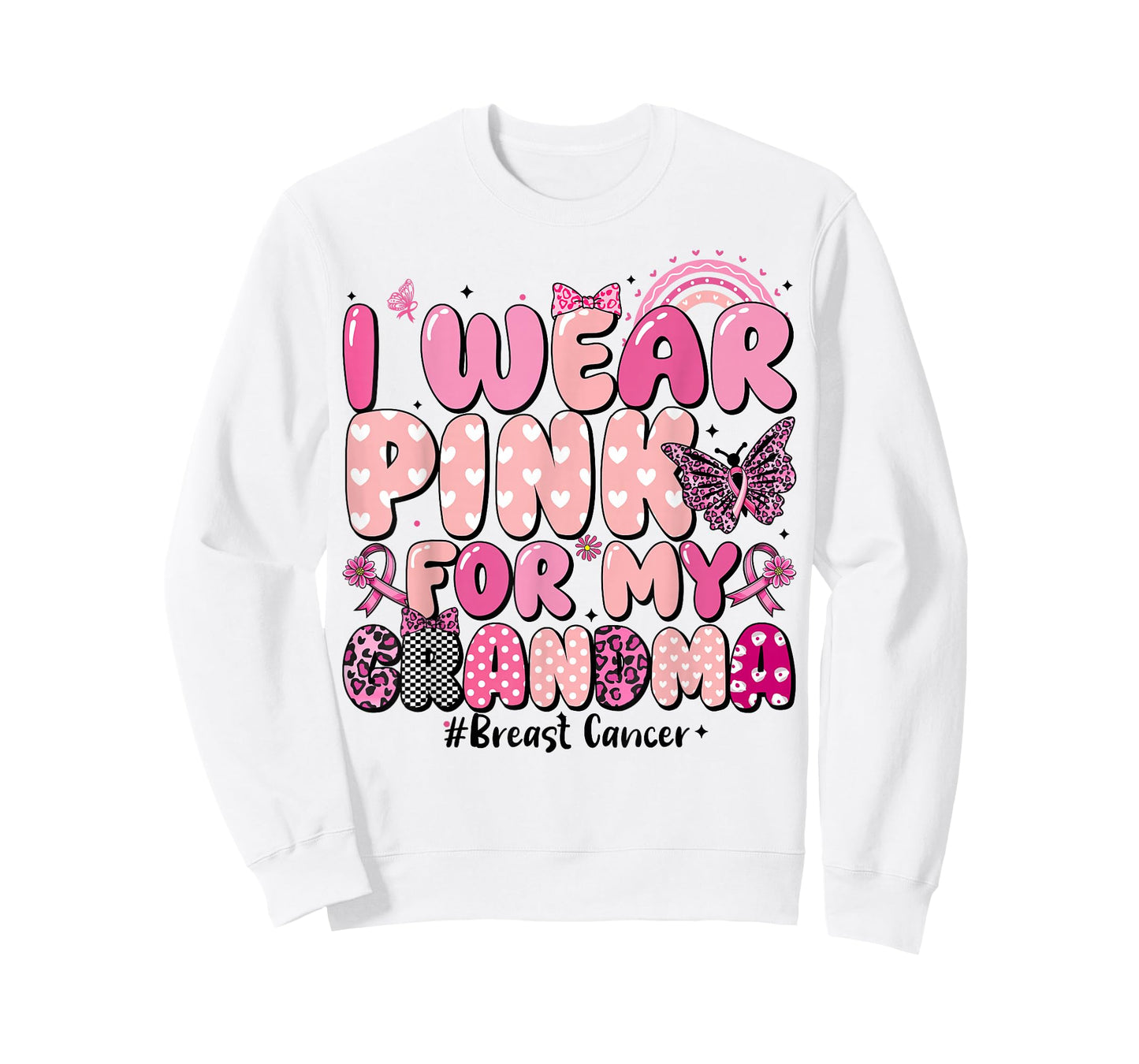 I Wear Pink for My Grandma Ribbon Breast Cancer for Women T-Shirt