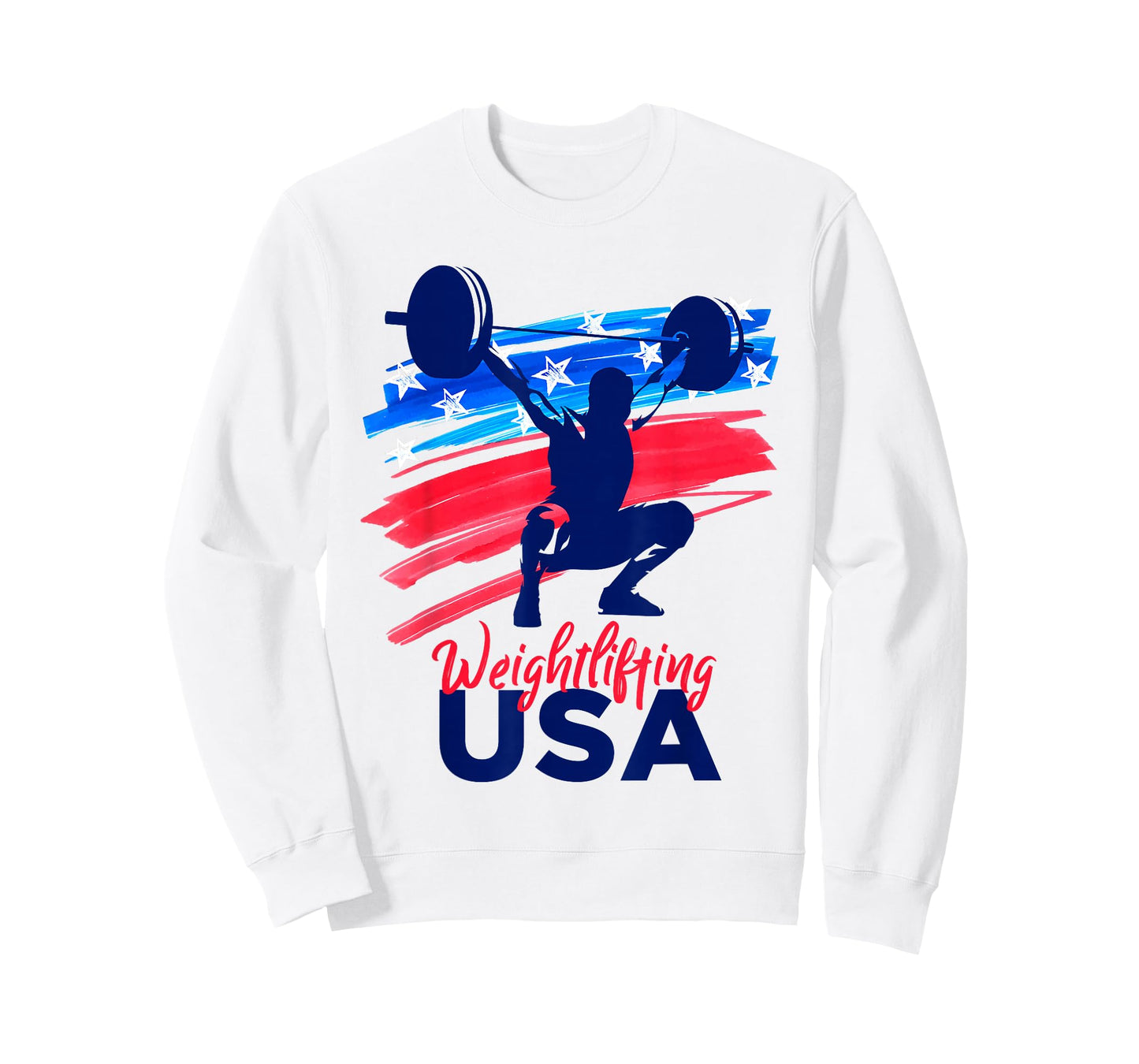 Weightlifting Support Team Flag USA Weights American T-Shirt
