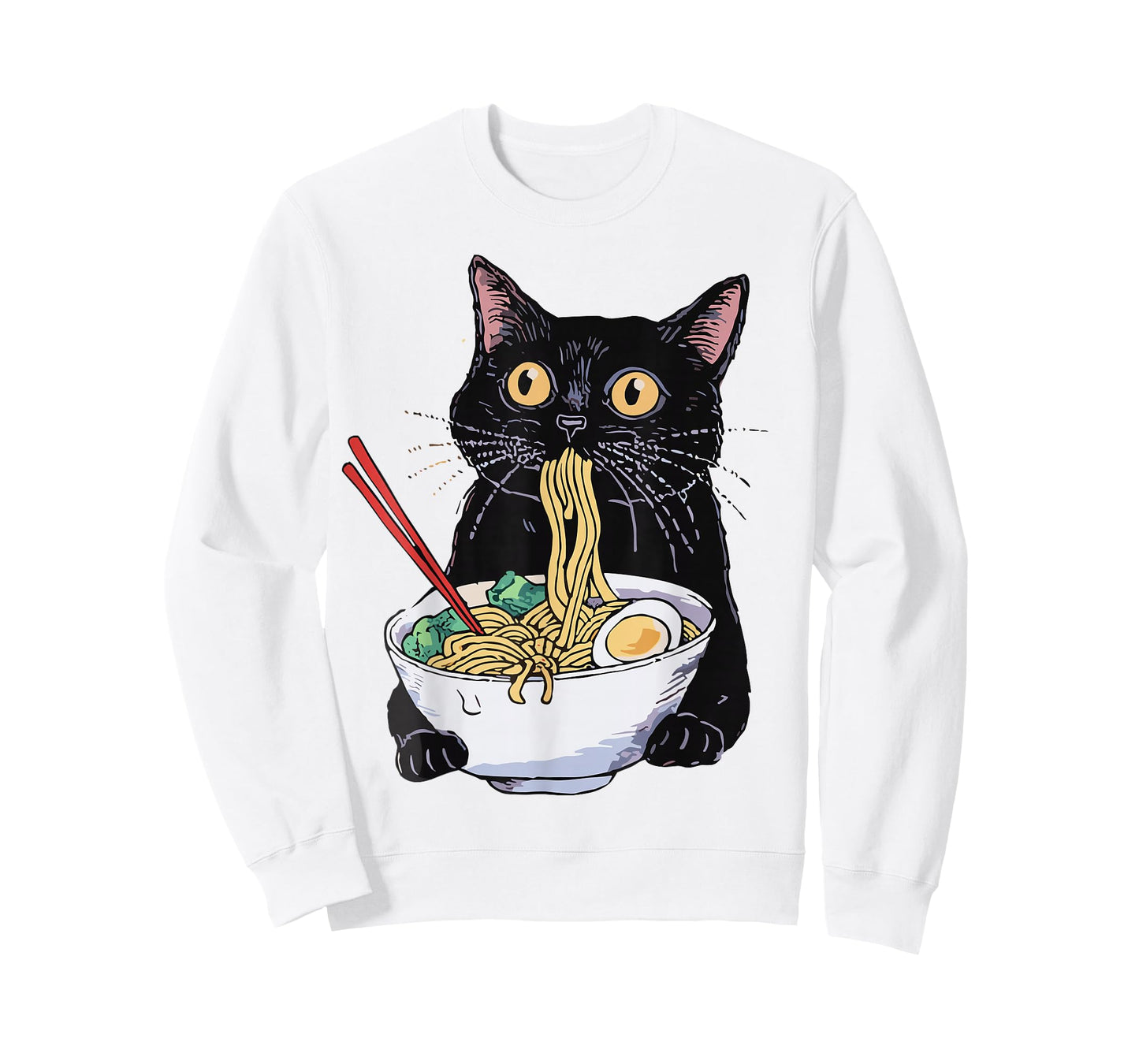 Anime Cat Ramen T-Shirt – Kawaii Japanese Food Graphic Tee T-Shirt