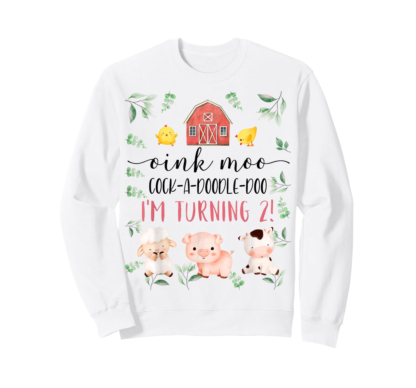 2nd Birthday Oink Moo Cockadoodle Doo Second Bday Party T-Shirt