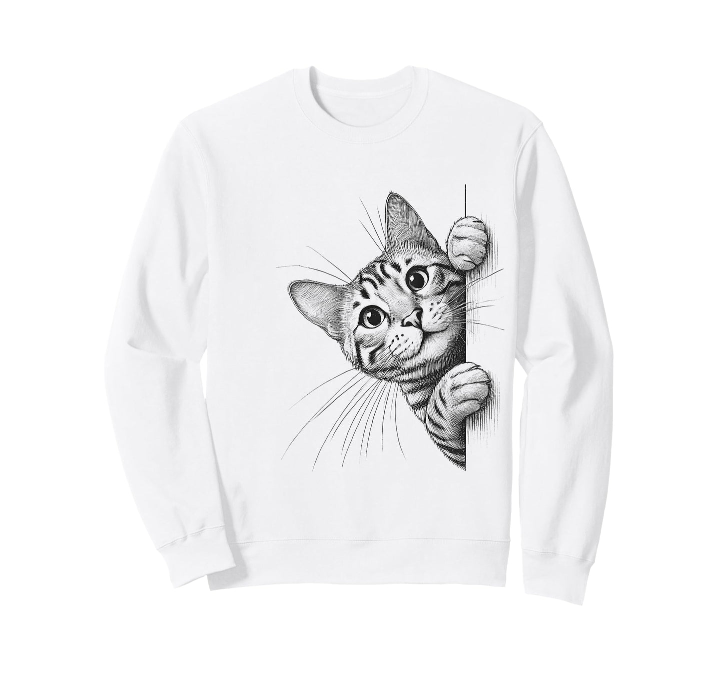 Funny Bengal Cat Peeking Design T-Shirt