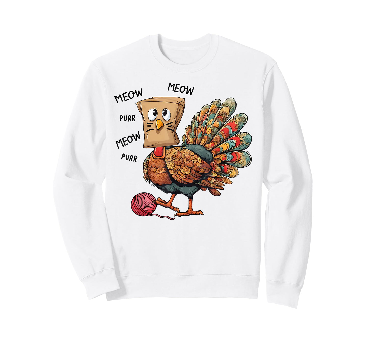 Thanksgiving Turkey Meow I'm a Cat Funny Thanksgiving T-Shirt for Men Women Girls Kids