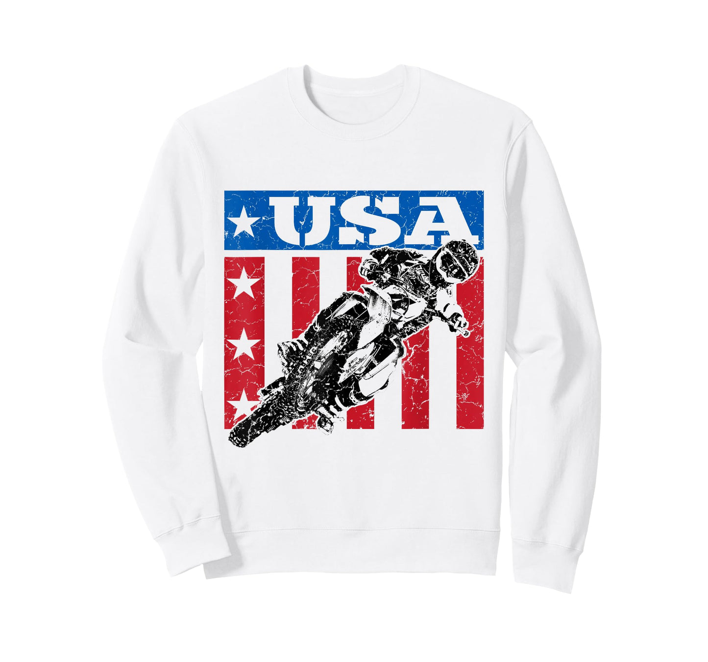 USA Dirt Bike 4th of July Motocross American Flag MX Racing T-Shirt