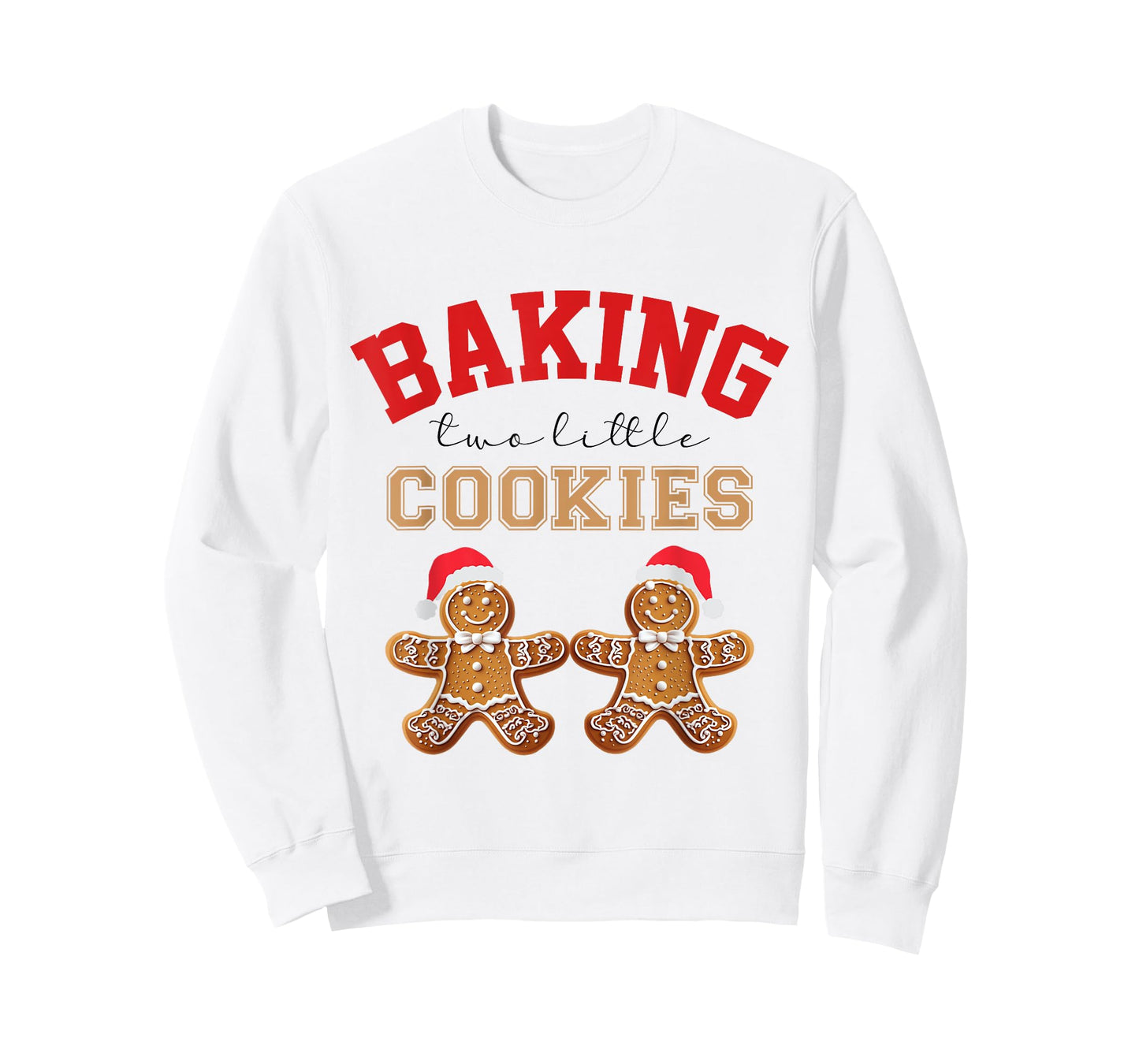 Baking Two Little Cookies Christmas Pregnant Twin Pregnancy T-Shirt