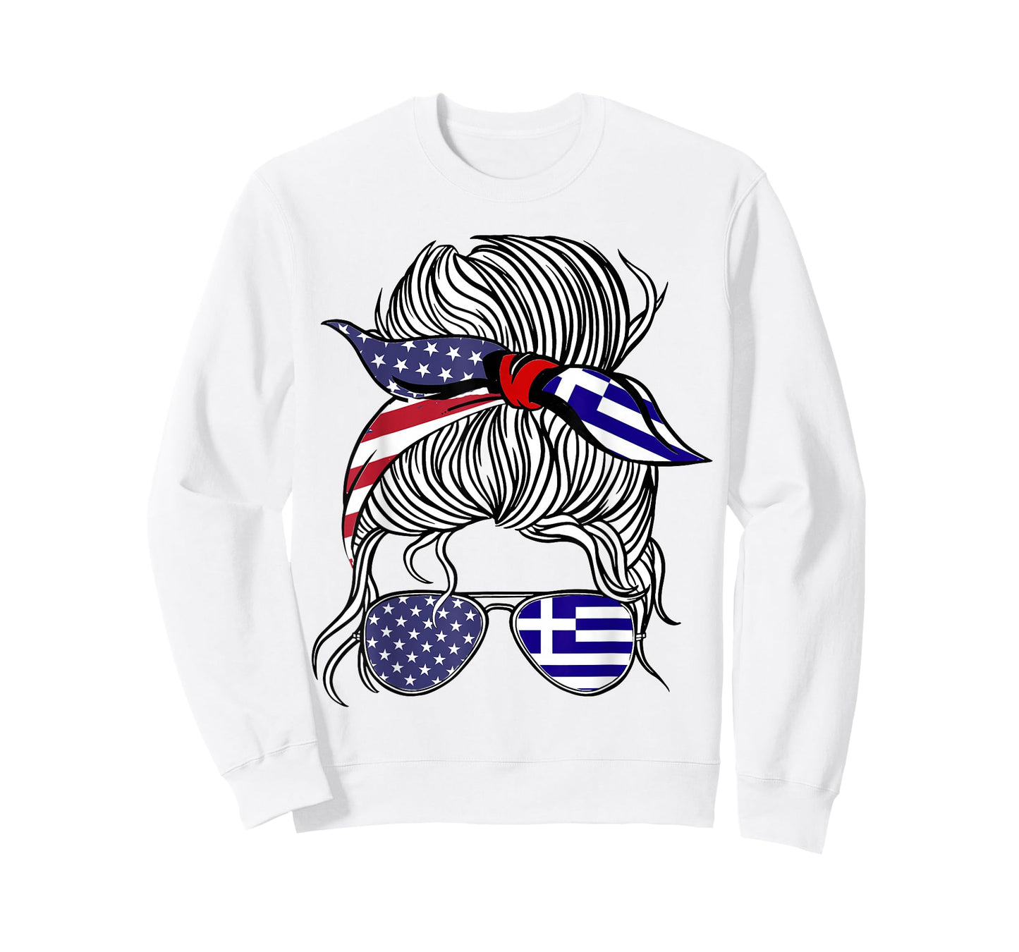 American Greek Patriot Flag Women Girl Greece Grown T-Shirt