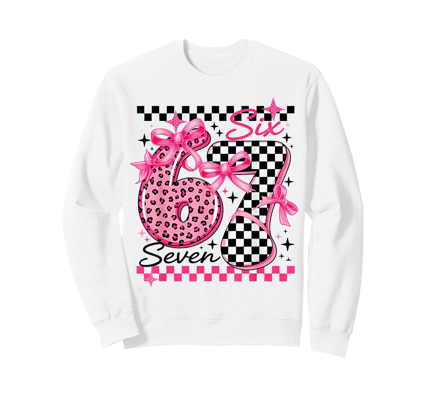 67 Leopard Checkered Six Seven Meme 6-7 Teachers T-Shirt
