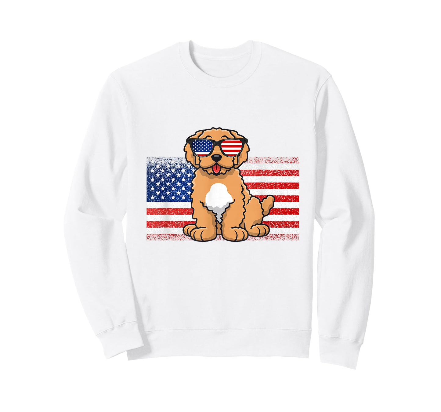 Goldendoodle American Flag 4th Of July Fourth 4th of July A T-Shirt for Women Kids Men