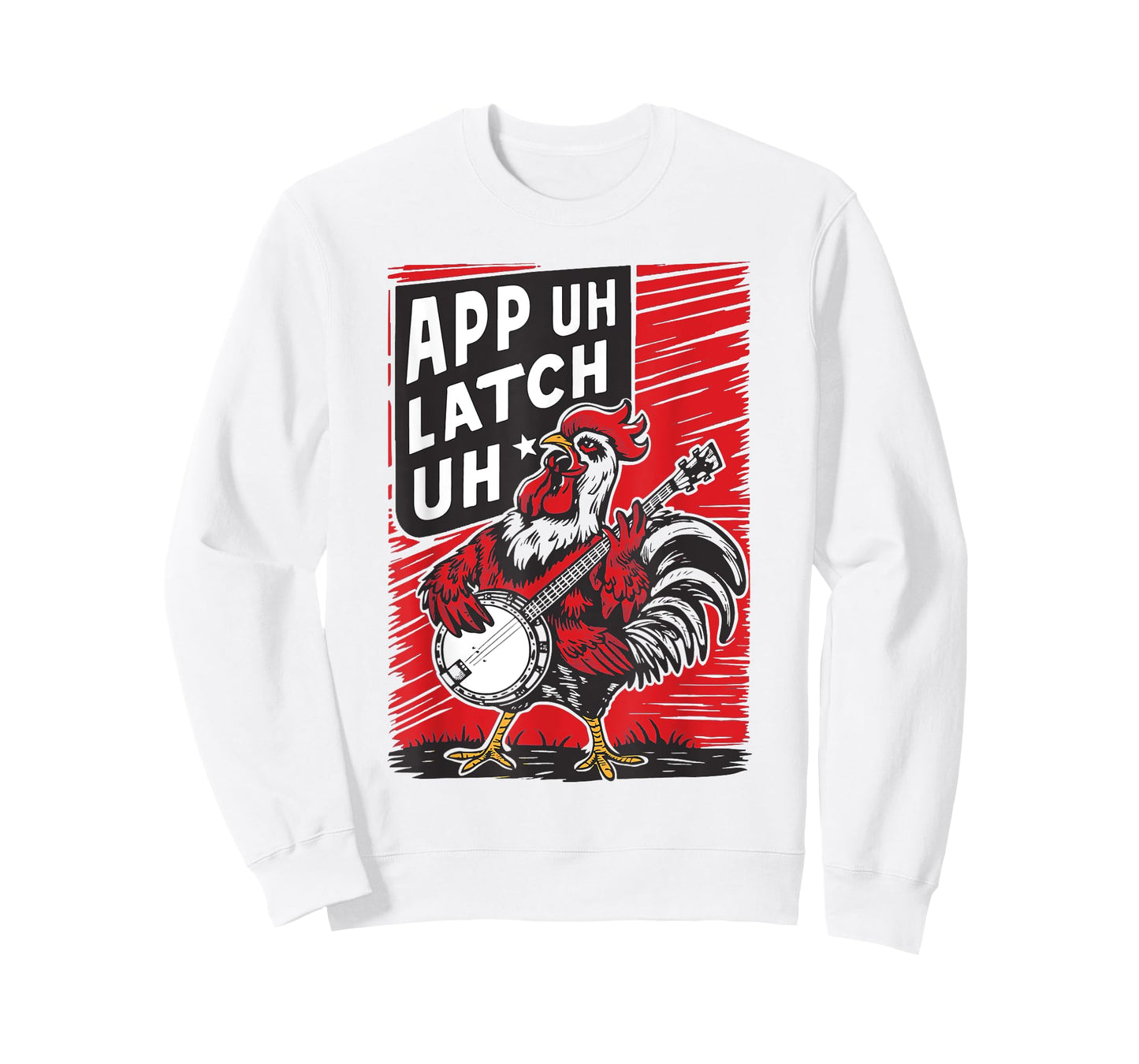 App Uh Latch Uh Funny Appalachian Rooster Banjo Retro T-Shirt