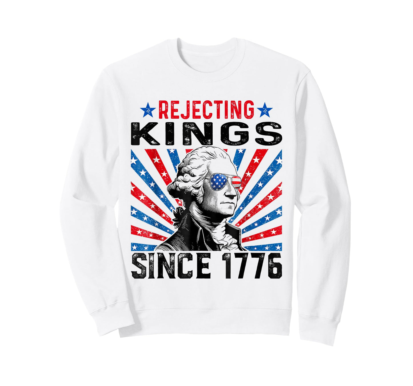 Rejecting Kings Since 1776 Distressed USA Flag Vintage T-Shirt