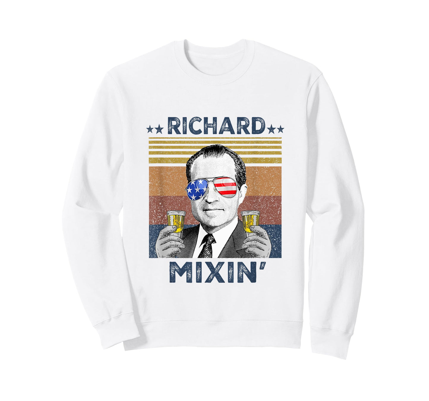 Retro Richard Mixin President drinking 4th of July T-Shirt for Women Men