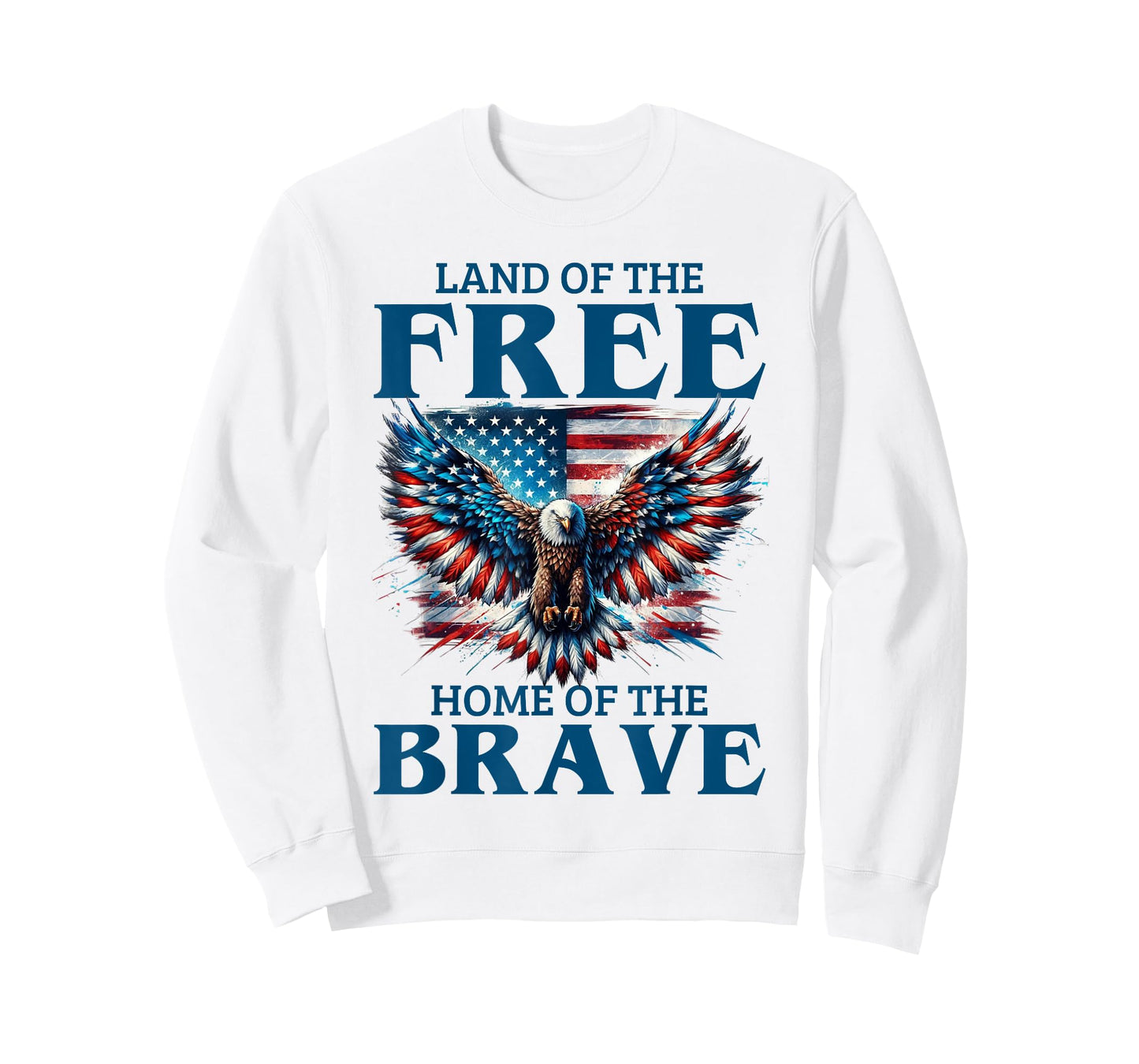 Land Of The Free Home Of The Brave Eagle Usa Vintage Flag T-Shirt