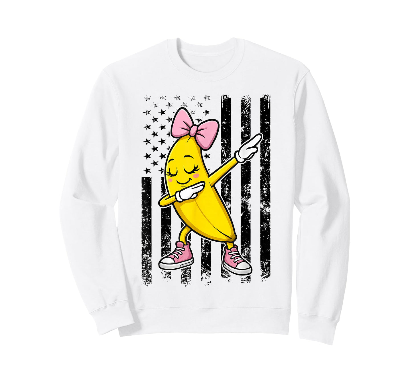 Dabbing Banana Coquette Bow Retro Banana Women Girls Kids T-Shirt