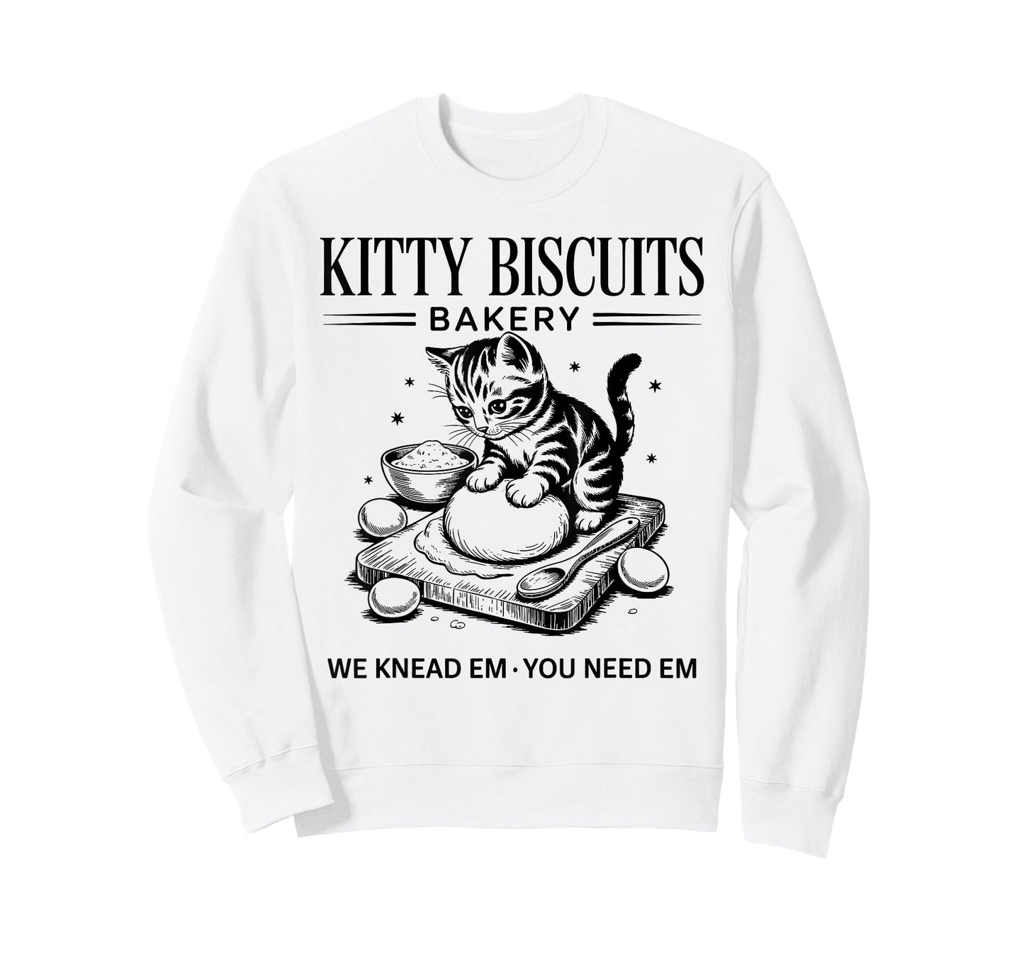 Cute Kitty Biscuits Bakery Funny Cat Lovers Baking Humor T-Shirt
