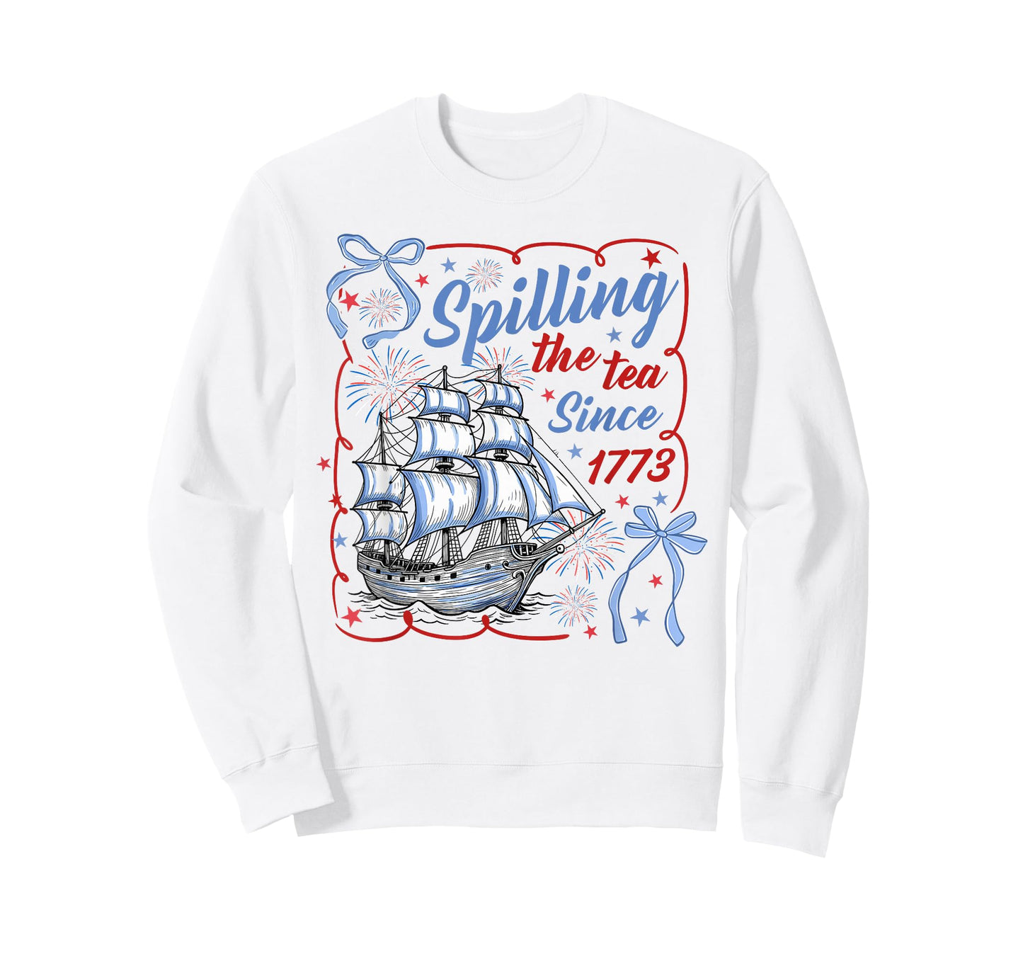 Spilling The Tea Since 1773 Coquette Bow Us History Teacher T-Shirt