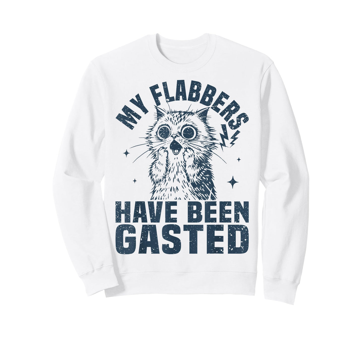 My Flabbers Have Been Gasted Distressed Retro Funny Cat T-Shirt