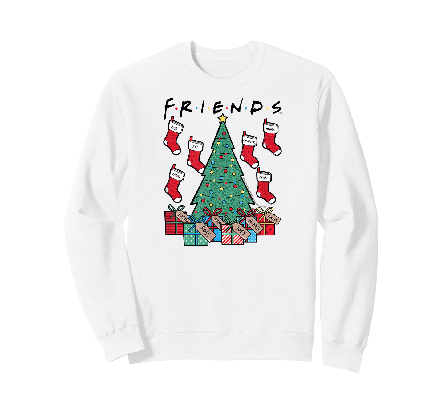 Friends Christmas Tree and Stockings Happy Holidays TV Show T-Shirt
