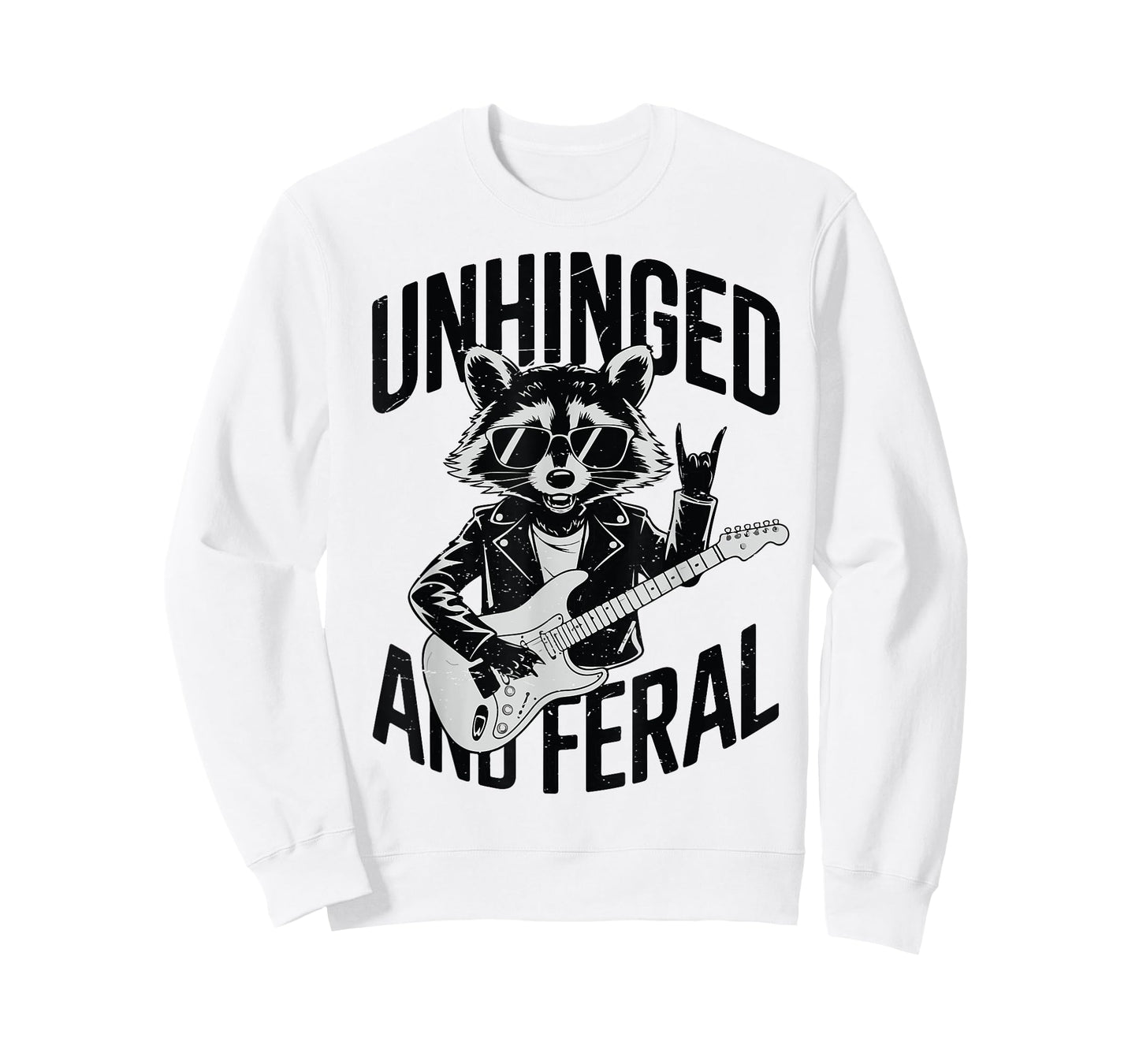 Unhinged And Feral Funny Raccoon Rock Music Youth Toddler T-Shirt