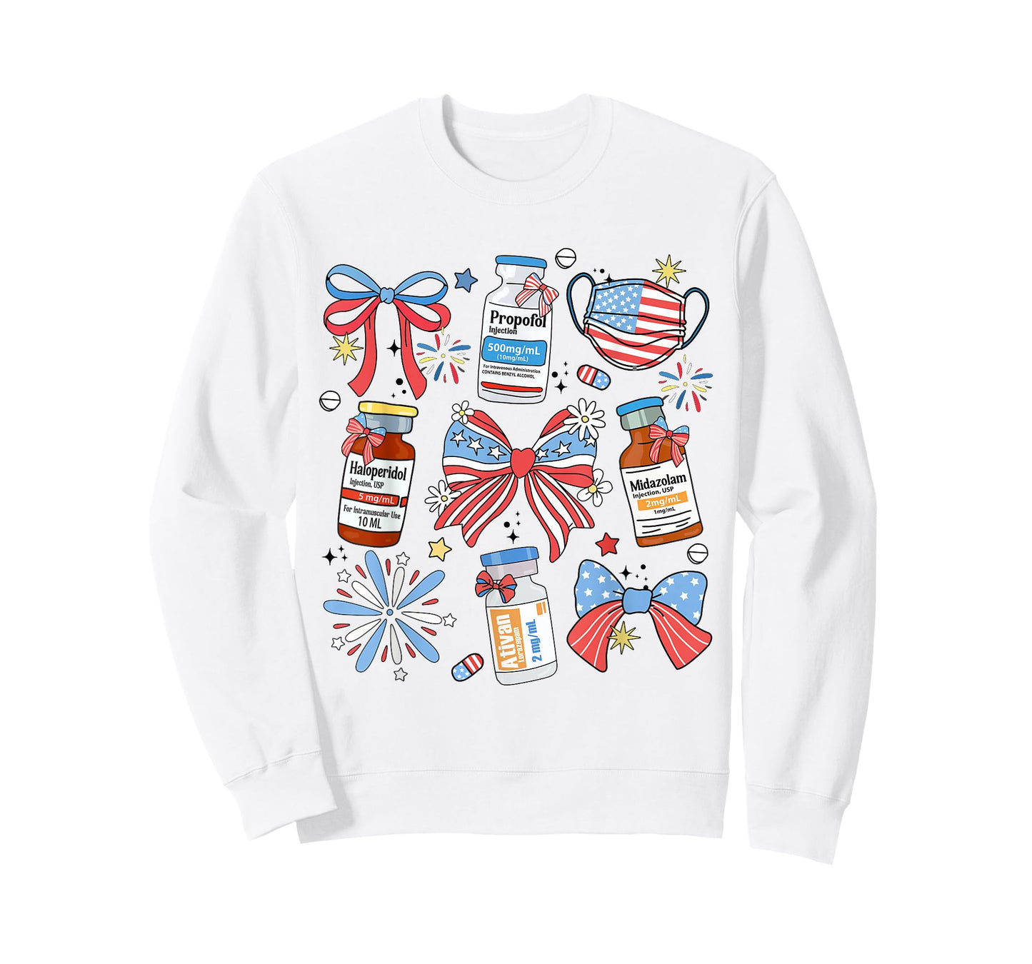 Coquette Bow 4th of July Nurse Girly Pharmacy ICU Nurse CRNA T-Shirt