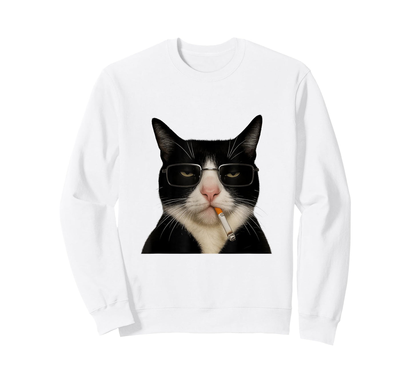 Cute Funny Cat Meme Cat Smoking Cigarette Cat Lovers T-Shirt