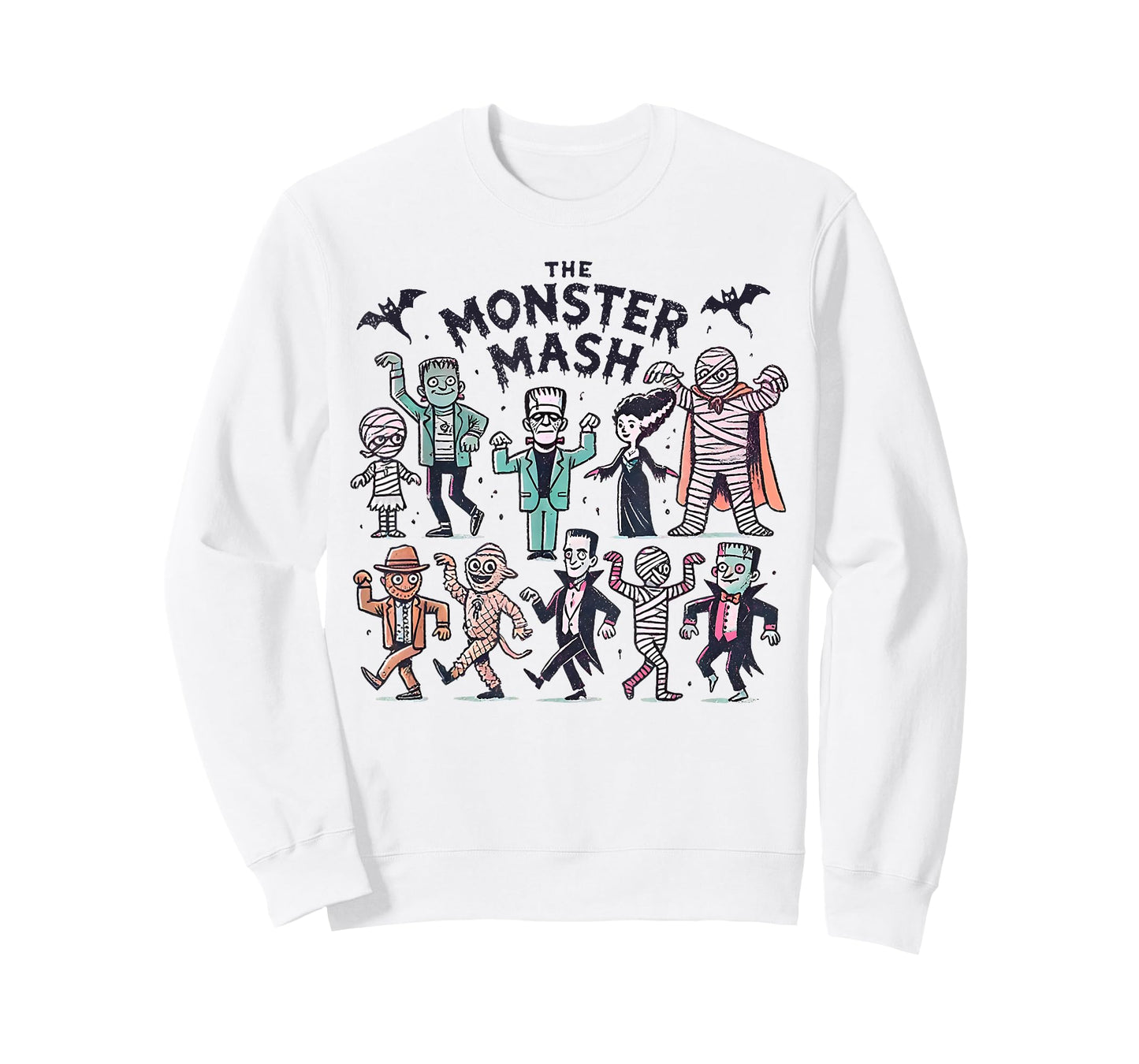 Monster Mash Spooky Season Halloween Mummy Witch Vampire T-Shirt