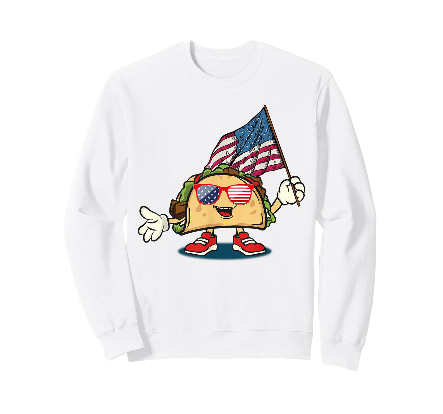 Taco Sunglasses American Flag Funny 4th Of July Patriotic T-Shirt
