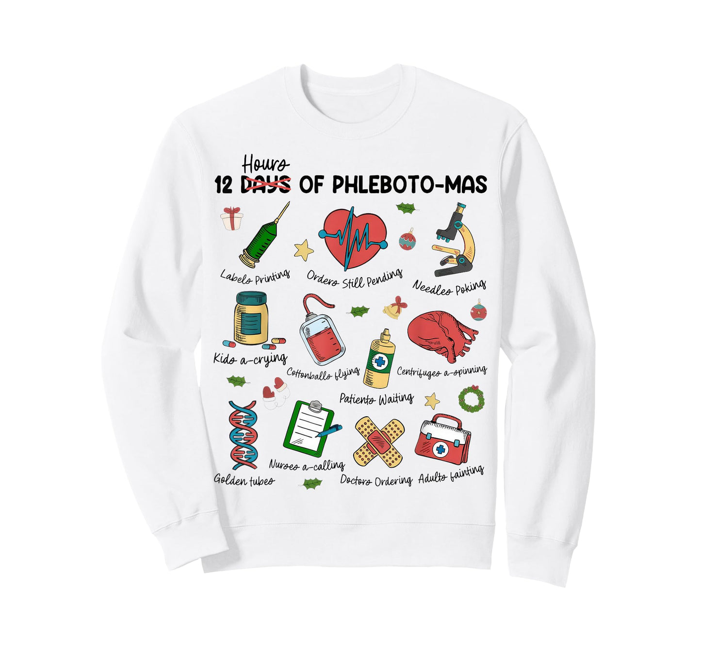 12 Days Of Phlebotomas Christmas Phlebotomist Xmas Nurse T-Shirt