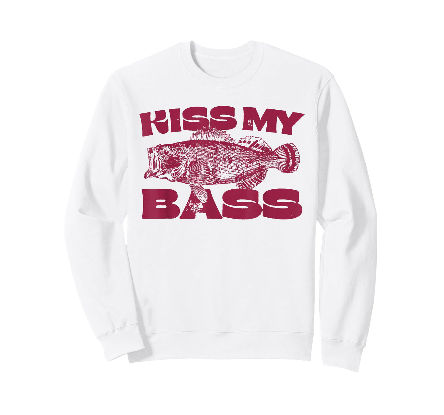 Funny Kiss My-Bass Fishing Lover Bass Fisher Womens Mens T-Shirt