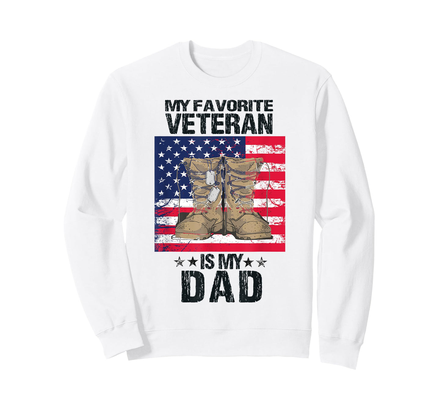 Dad Father's Day My Favorite Veteran Is My Father Proud Kids T-Shirt